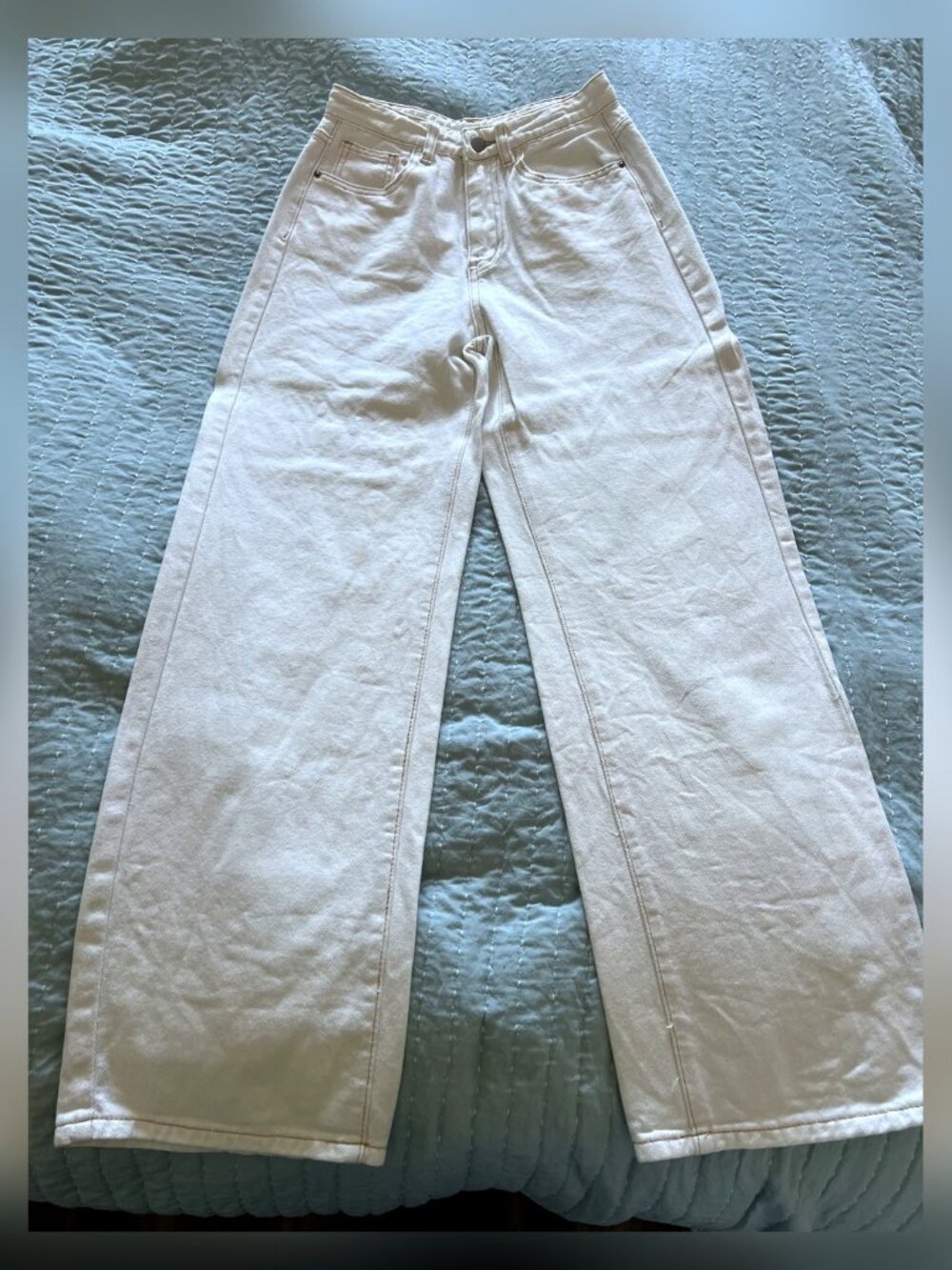 Dazy White Denim Straight Leg Jeans S